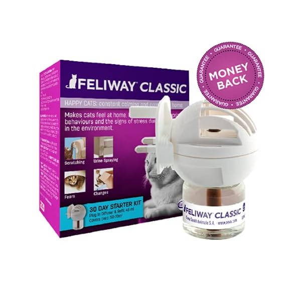 Feliway-Classic-30-Day-Starter-Kit-Diffuser-and-Refill-48ml FELIWAY Classic 30 day starter kit. Diffuser and Refill. Comforts cats and helps solve helps solve behavioural issues…