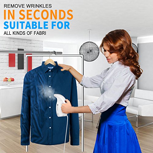 ROIPETK Handheld, 180ml Powerful Wrinkle Remover Garment Fabric Steamer.Portable,Compact-Travel/Home.Automatic Shut-Off Safety Prote Steamer for Clothes, White - Thumbnail 6