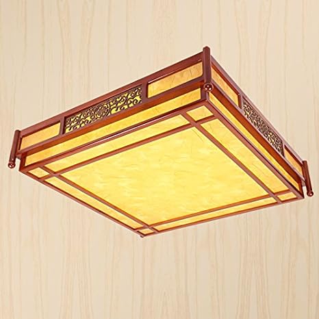 JJ Moderne LED Deckenleuchte Square Holz Kunst led beleuchtung Vellum