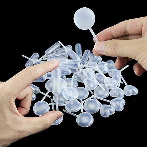 UPlama 210PCS 4ml Cupcake Pipette,Plastic Disposable Pipettes Heart Round Rectangular Plastic Squeeze Transfer Pipettes Strawberry Pipettes For Cupcake,Chocolate, Birthday Party And Holiday Decoration