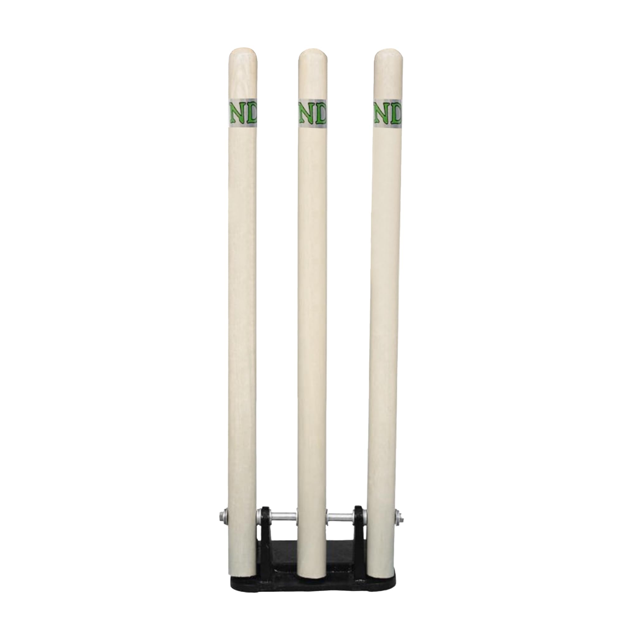 ND Sports Cricket Stumps – Spring Back Stability & Durability, Cricket Wickets with Bails & Metal Base, Wooden Cricket Stump Set for Training & Matches