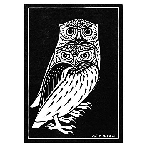 Wee Blue Coo Two Owls Illustration Julie De Graag Art Print Canvas Premium Wall Decor Poster