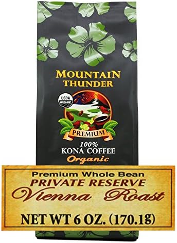 100% Organic Kona Coffee Vienna Bean 6 Oz