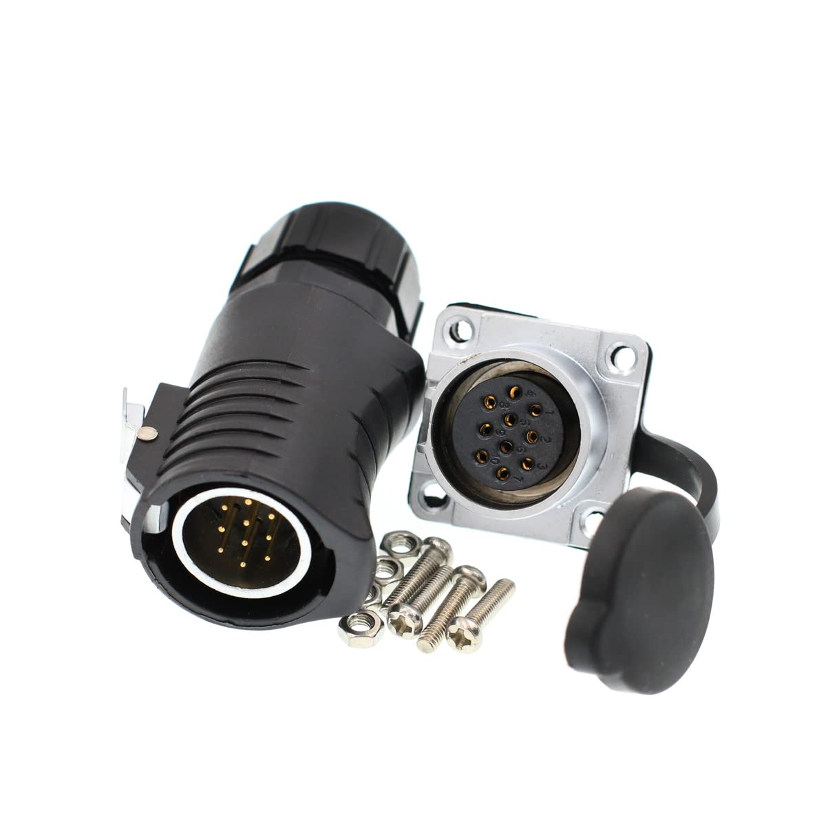 DRRI LP20 Outdoor Waterproof Connector 10 Pin Electrical Quick Connect Bulkhead for LED Light