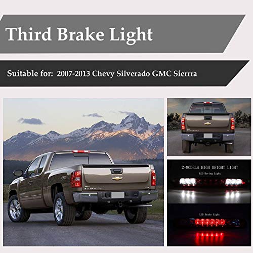 For 2007-13 Chevy Silverado GMC Sierra 1500 2500HD 3500HD LED Third Brake Lights Tail Lights High Mount Stop Lights