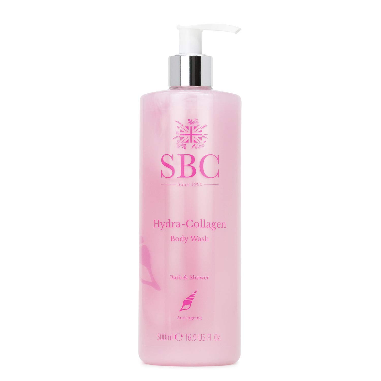 SBC Skincare Hydra-Collagen Body Wash - 500ml | Luxurious Shower Gel | Hydrating And Cleansing Collagen Shower Cream | Soap Free Bath And Shower Cream
