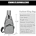 Sling Shoulder Crossbody Chest Bag for Men Women Lightweight Hiking Travel Backpack Daypack with USB Charging Port(Grey)