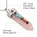 7 Chakra Rose Quartz Pendant Necklace, Healing Point Pendants, 20