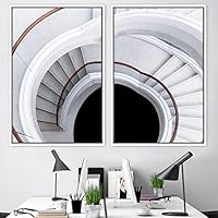 2 Piece Framed Canvas Wall Art Stairs Architecture Canvas Prints Home Artwork Decoration for Living Room,Bedroom - 16