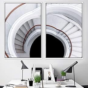 signwin 2 Piece Framed Canvas Wall Art Stairs...