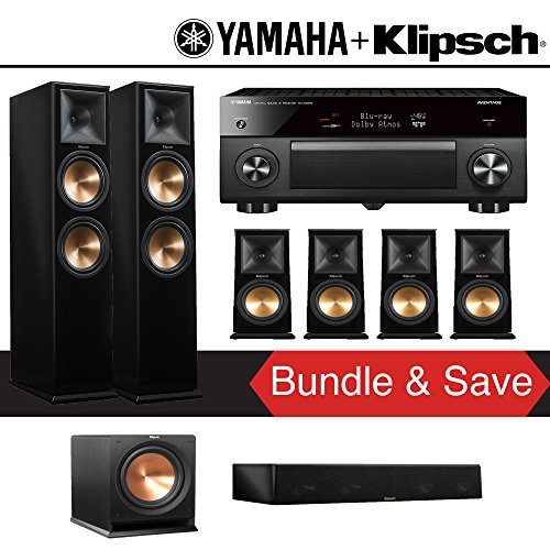 Klipsch-RP-280F-71-Ch-Reference-Premiere-Home-Theater-System-Piano-Black-with-Yamaha-AVENTAGE-RX-A2070BL-92-Channel-Network-AV-Receiver
