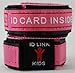 ID Link Child ID Wristband/ID Safety Bracelet - Waterproof, Updateable, Adjustable Velcro - Emergency Contact Bracelet, ID Tag for Kids, Lost Child Wristband, 2 ID Card Inserts (Pink) (Pink)