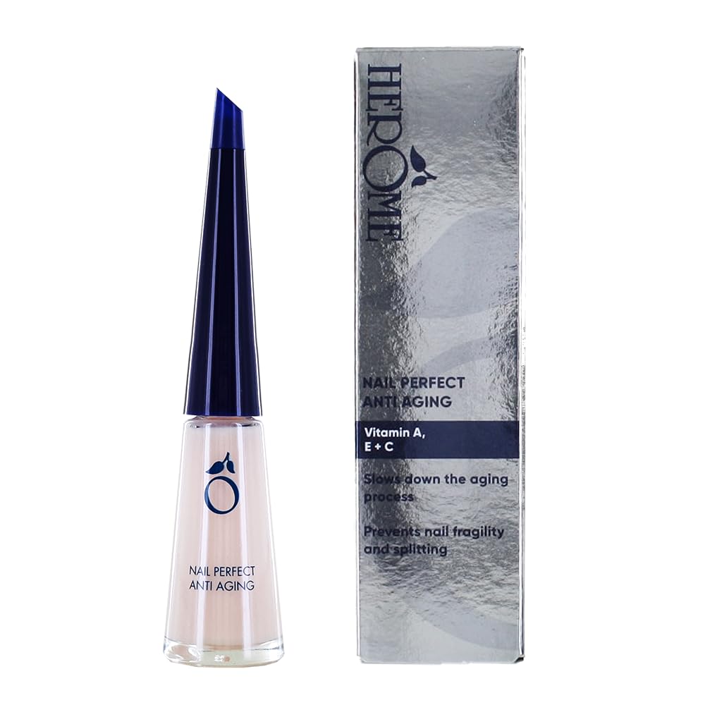 Herome - Anti Ageing Nail Polish 10ml | Nail Polish Camouflages Irregularities and Yellow Stains, with Vitamin A, C and E, Hardens your Nails, for Smooth and Shiny Nails