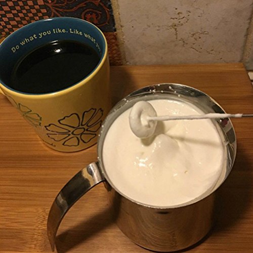 BESTonZON Milchaufschäumer, Edelstahl, doppelter Kopf für Frühling, Milchaufschäumer für Cafe Latte Cappuccino – Bild 8