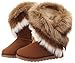 Womens Winter Suede (leather) Snow Ankle Boots Faux Fur Flat Shoes