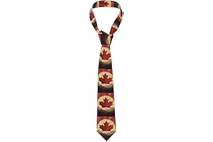 Elevate Your Style with HYTTER Retro Canada Flag Prints Men's Necktie - Premium Quality Polyester Fiber Tie