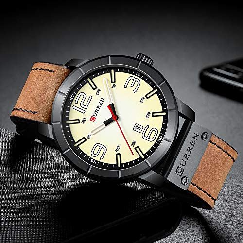 Reloj de Pulsera para Hombre, Resistente al Agua, con Calendario, Deportivo, Militar, de Piel, para Hombre - Imagen 4