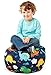 BROLEX 27'' Stuffed Animals Bean Bag Chair Cover-100% Cotton Canvas Kids Toy Storage Zipper Bags Comfy Pouf for Unisex Boys Girls Toddlar, Dinosaur Print