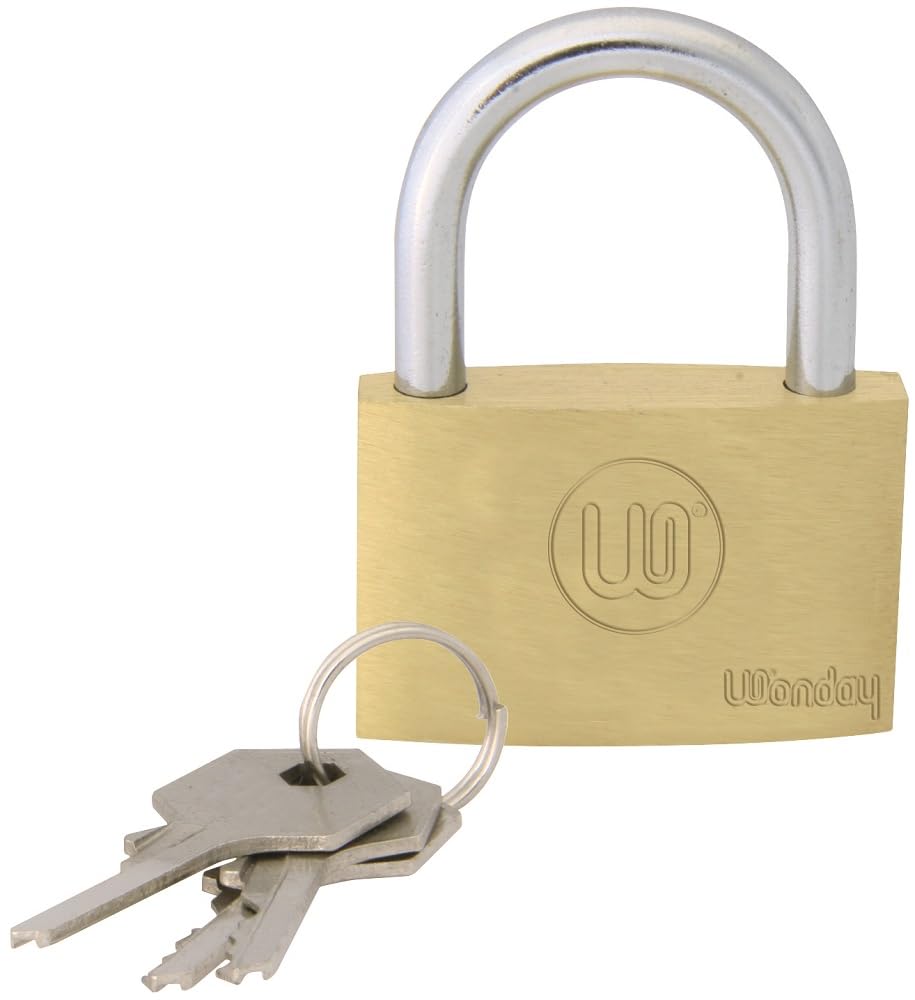 WONDAY - Solid Brass Padlock 40 mm with 3 Keys