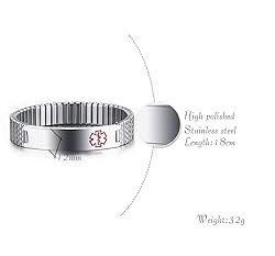 Medical Alert Bracelet for Men : Free Engraving