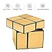 D-FantiX Shengshou Mirror Cube 2x2 Speed Unequal Cube Shape Puzzles Golden Black