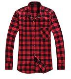 Benibos Men's Classic Long Sleeve Plaid Flannel Shirt