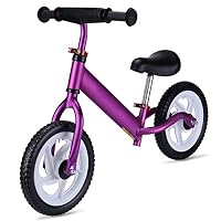 GOOGO Balance Bike, Adjustable Handlebar and Seat, No Peal Toddler Bike, for Kids Age 18 Months to 5 Year Old Purple
