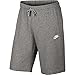 NIKE Sportswear Men's Jersey Club Shorts, Dark Grey Heather/White, Large