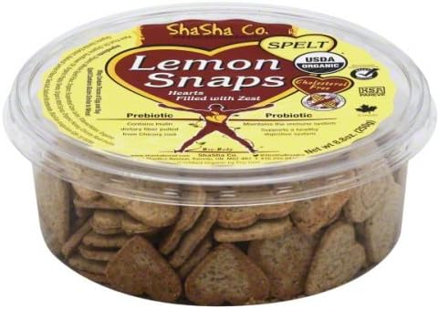 Shasha Cookies Snaps, 8.8 Oz (Pack of 3) (Lemon Snaps Organic Spelt)
