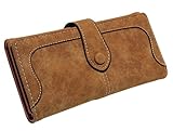 EnviU Womens Fashionable Leather Wallet, 6 Colours Multi-card Position, Long  A Standard Innovative Design Popular Ladys Purse (Coffee Brown)