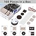 Furniture Felt Pads 168 Pieces Felt Furniture Pads Felt Pads Self Adhesive 5mm Thick Anti Scratch Two Colors Brown and Beige Felt for Furniture Protector for Wood Hardwood Floor with 30 Rubber Bumpers