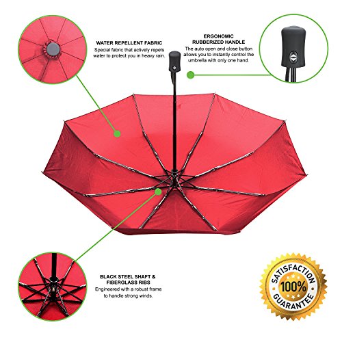 image for Vumos Umbrella with Waterproof Case - Automatic Open and Close with Ra