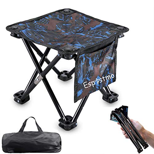 Espistmo Portable Folding Camping Stool,Aviation Aluminum Framed Mini Portable Folding Chairs Hold 200lbs for Backpacking,Hiking,BBQ,Picnic,Travel,Beach Chair with Carry Bag (Camouflage)