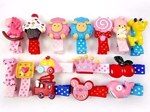 Cartoon Resin Dots Hair Clip Snaps Accessories for Girls Kids Baby, 15pcs mixed