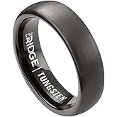 The Ridge Tungsten Rings For Men - Mens Wedding Band - Strong, Durable and Scratch-Resistant Rounded 6mm Ring With Silicone Band