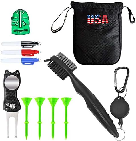 FINGER TEN Golf Gifts Accessories for Men Women Golfers Golf Towels Club Brush Cleaning Kit, Golf Ball Alignment Marking Tool Divot Tool Tees Plastic 3 1 4 Inch Pouch Bag Scorecard Holder FINGER TEN Golf Gifts Accessories for Men Women Golfers Golf Towels Club Brush Cleaning Kit, Golf Ball Alignment Marking Tool Divot Tool Tees Plastic 3 1 4 Inch Pouch Bag Scorecard Holder