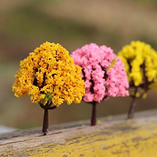 Doitsa Miniature Ornaments 3pcs Miniature Tree Plants Fairy Garden Accessories Dollhouse Ornament Deco(Random Color)