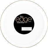 [30 Pack 6.3''] White Plastic Party Plates With Gold Rim Edge Collection Premium heavyweight Elegant Disposable Tableware Dishes