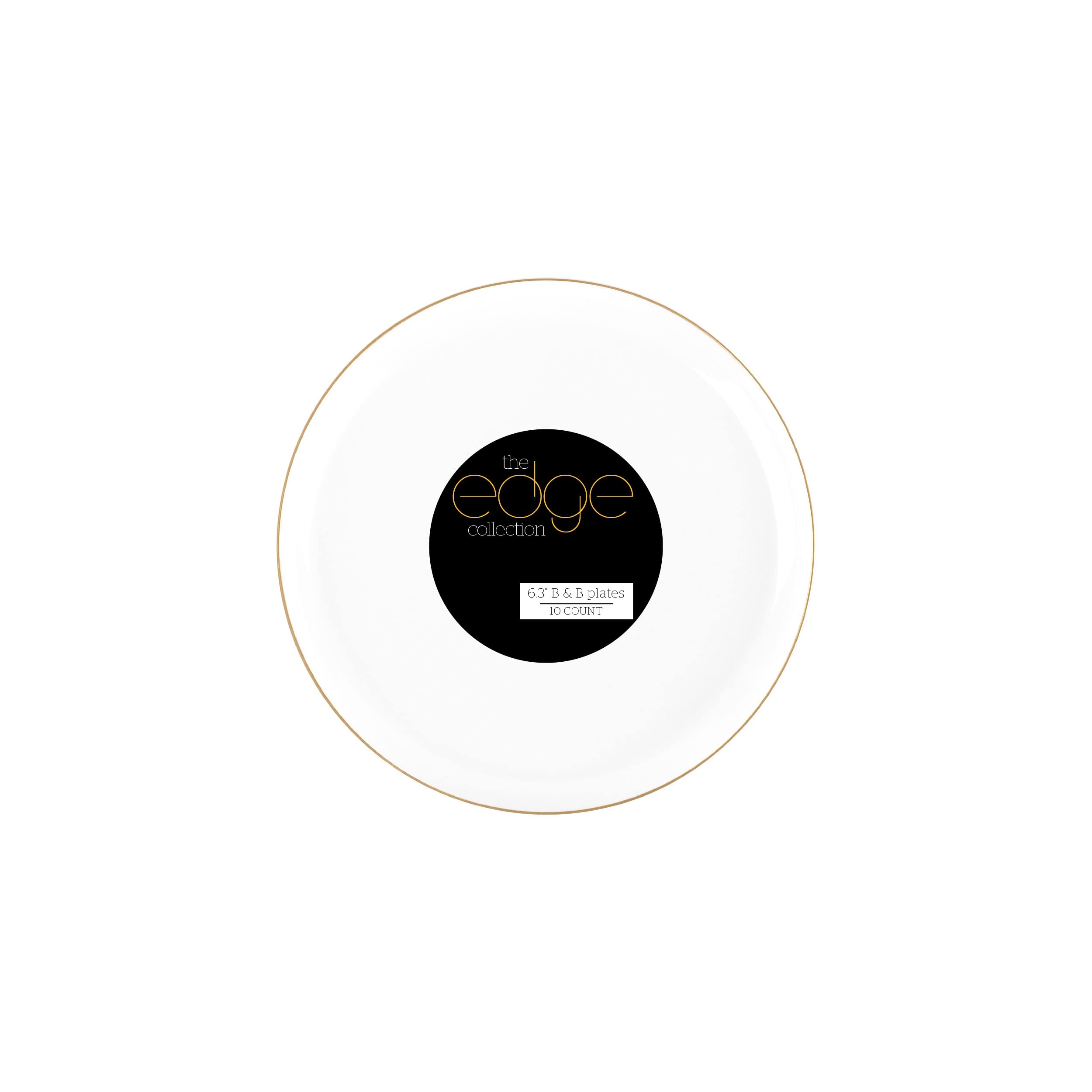 Photo 1 of PLASTICPRO [30 Pack 6.3''] White Plastic Party Plates With Gold Rim Edge Collection Premium heavyweight Elegant Disposable Tableware Dishes