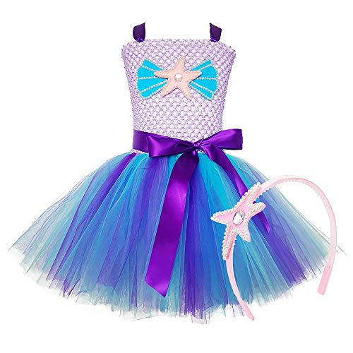 Mermaid Princess Tutu Dress Girls Mermaid Cosplay Dress Up Birthday |  Desertcart Trinidad and Tobago