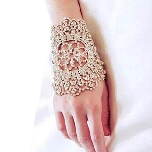 Sunshinesmile Bridal Rhinestone Bracelet Silver Tone - Ideal for Wedding, Prom, Party or Pageant