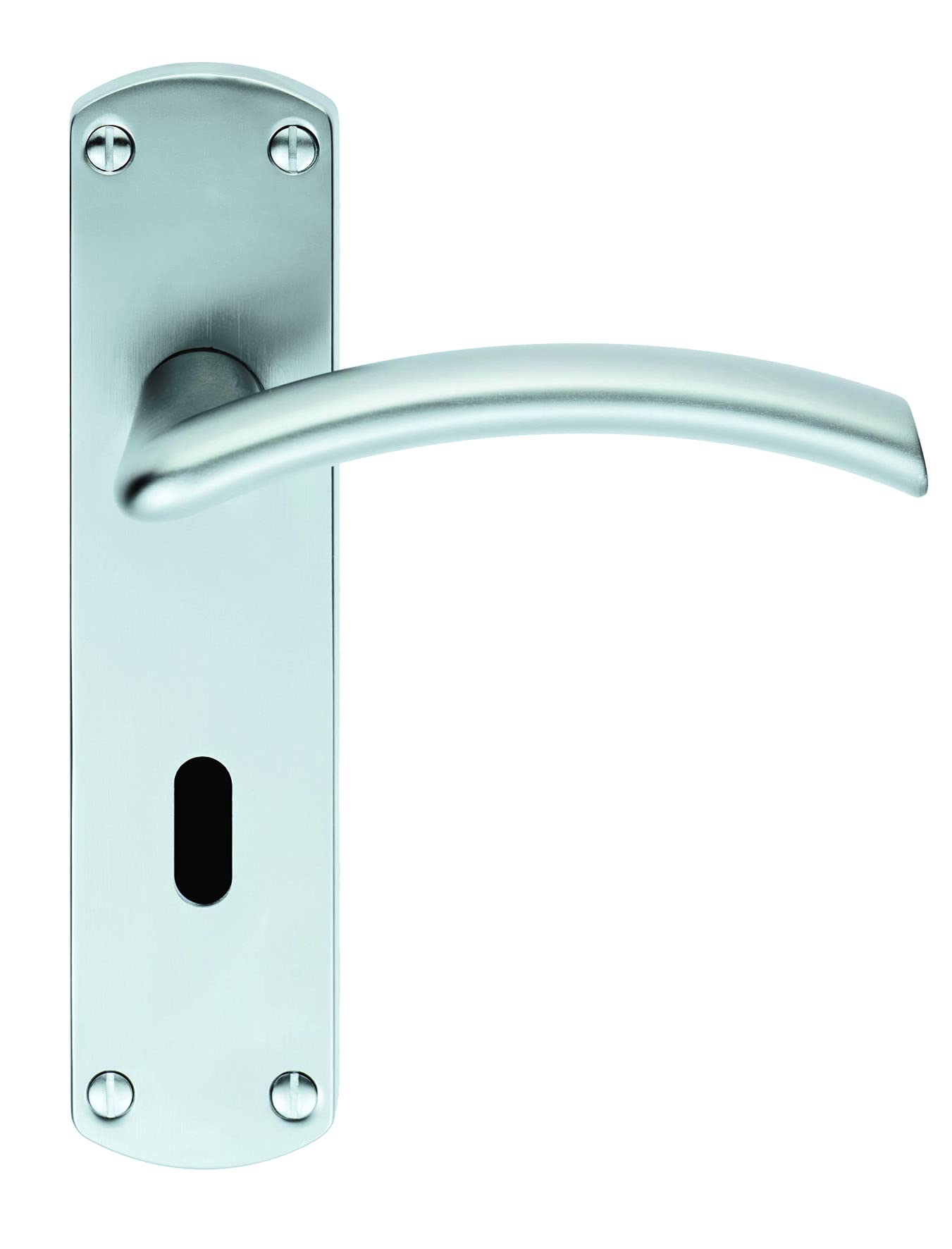 Serozzetta Caldew Door Handles on Backplate - Lock (57mm c/c) - Satin Chrome