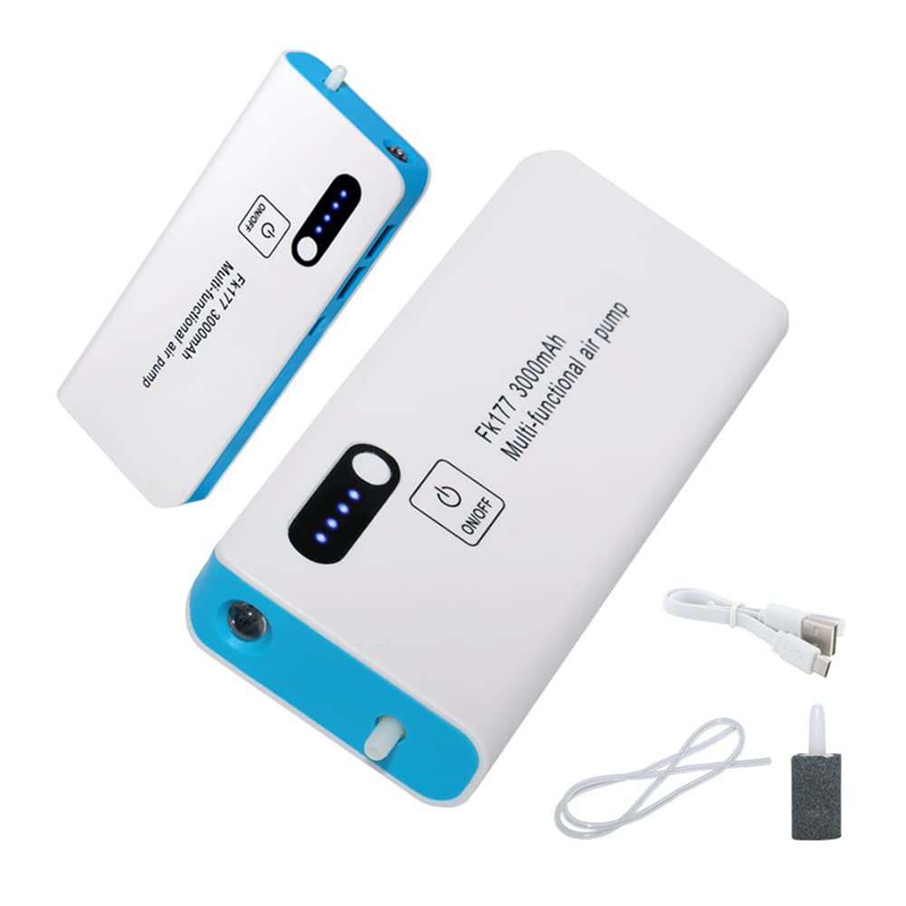 Barfeery Protable Fishing Air Pump Aerator Oxygenated Live Baits Aquarium Tool Multifunction Mobile Oxygen Pump with Lamp