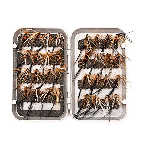 Acamptar 32 Pcs Leurre De Pêche à La Mouche Ensemble Tacle Avec étui Bo?te Insecte Papillon Pesca Appats Artificiels Pour Truite Basse Avec Crochets En Acier Au Carbone, Couleur 3#