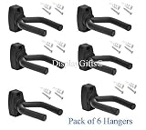 Guitar Hanger Holder Rack Wall Mount Display-Fits ALL size Guitars, Saving Alternative to Display Case (6 Hanger Pack)