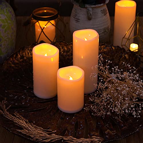 Homemory 8" x 4" Large Waterproof Outdoor Flameless Candles with Remote Control and Timer