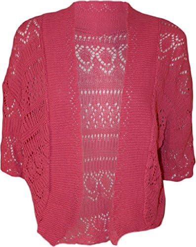 RM Fashions Women's Plus Size Knitted Bolero Crochet Cardigan Shrug (SM-4XL)