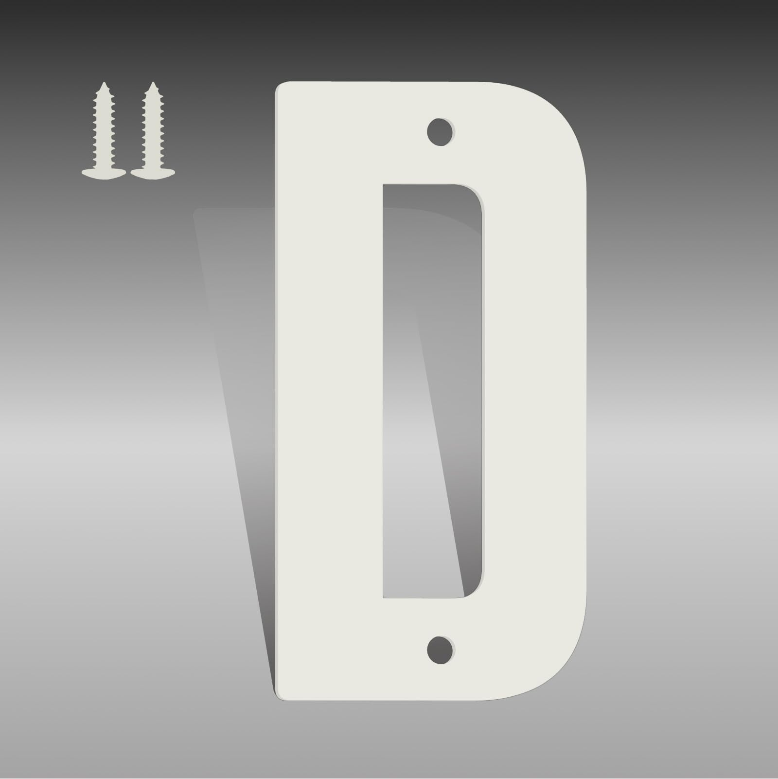 Photo 1 of 10 Inch White Metal Letters, Modern House Numbers for Outside, White Door Mailbox Numbers, Metal House Address Letter and Number for Office Apartment Outside (D)