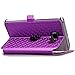 S7 Edge Case, Galaxy S7 Edge Case, ArtMine Quilted Plain Color Window View Function PU Leather Flip Folio Book Style Card Slots Kickstand Wallet Phone Case for Samsung Galaxy S7 Edge Purple