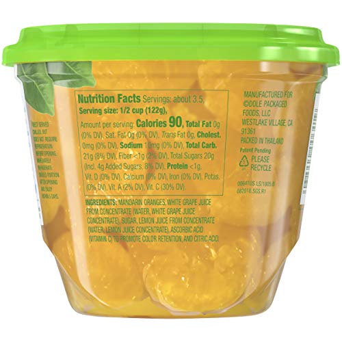Dole Fridge Packs, Mandarin Oranges in Fruit Juice, Clear Snap & Store Container, 15 Ounce (Pack
